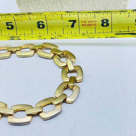 Square Link Chain Necklace Gold Tone Classic Classic Career Cosplay LARP - Picture 7 of 7